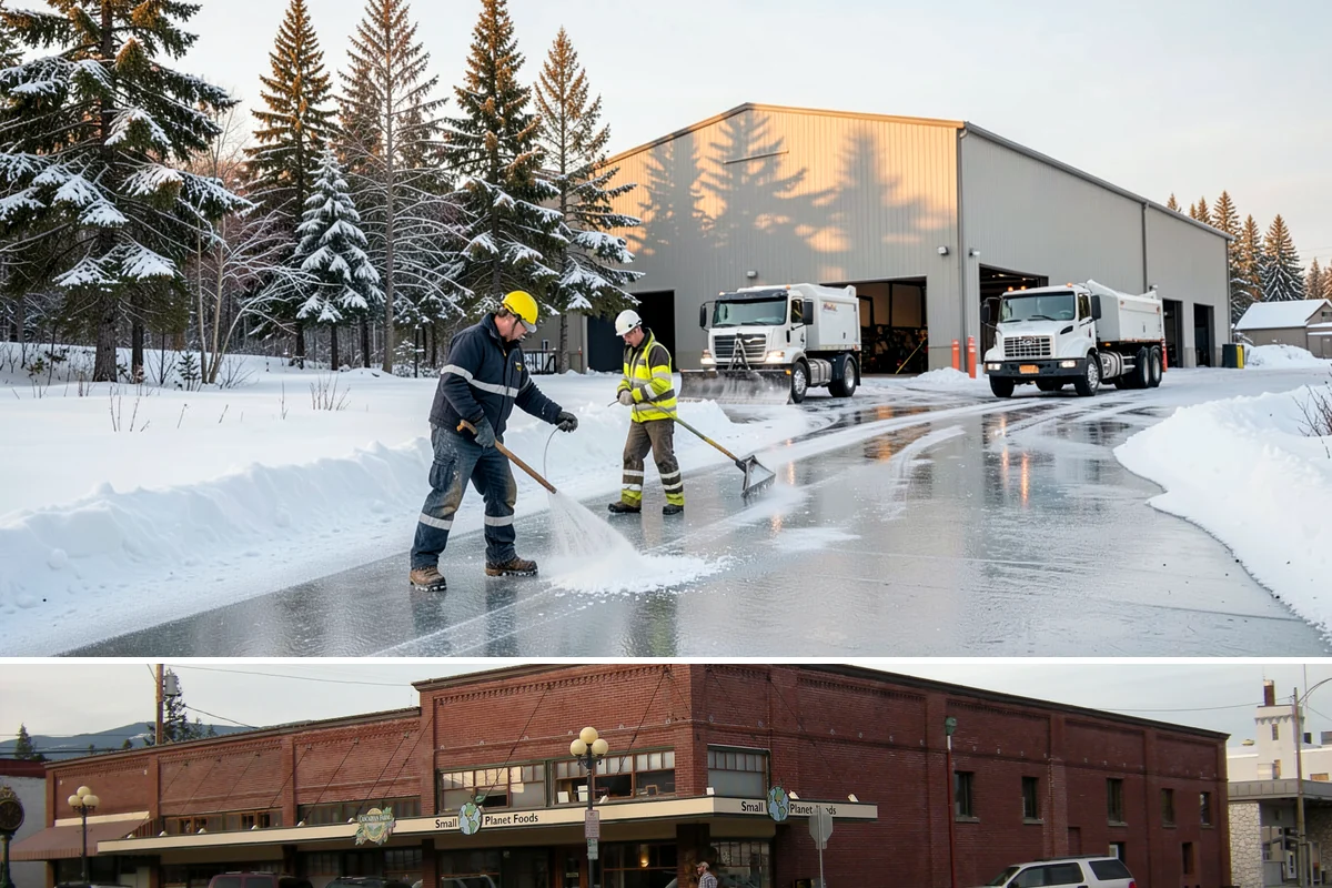 Double Driveway Snow Removal in Sedro-Woolley, Skagit County, WA - Double driveway clearing peaks during the midwinter snow window.