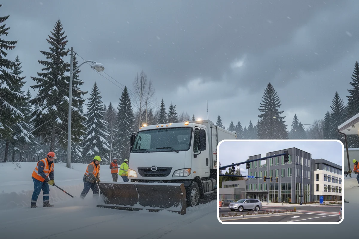 Double Driveway Snow Removal in Shoreline, King County, WA - Clears the full two-car width