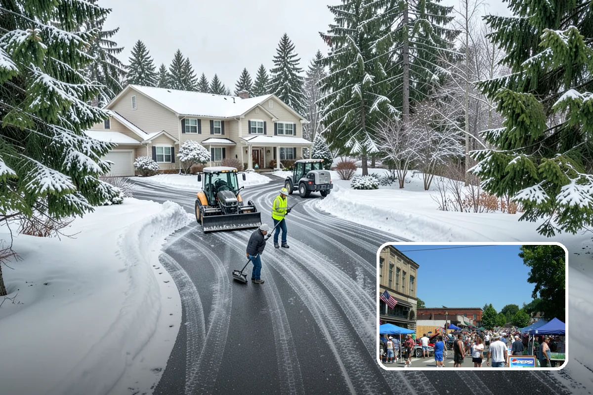 Double Driveway Snow Removal in Snohomish, Snohomish County, WA - Clears the full two-car width