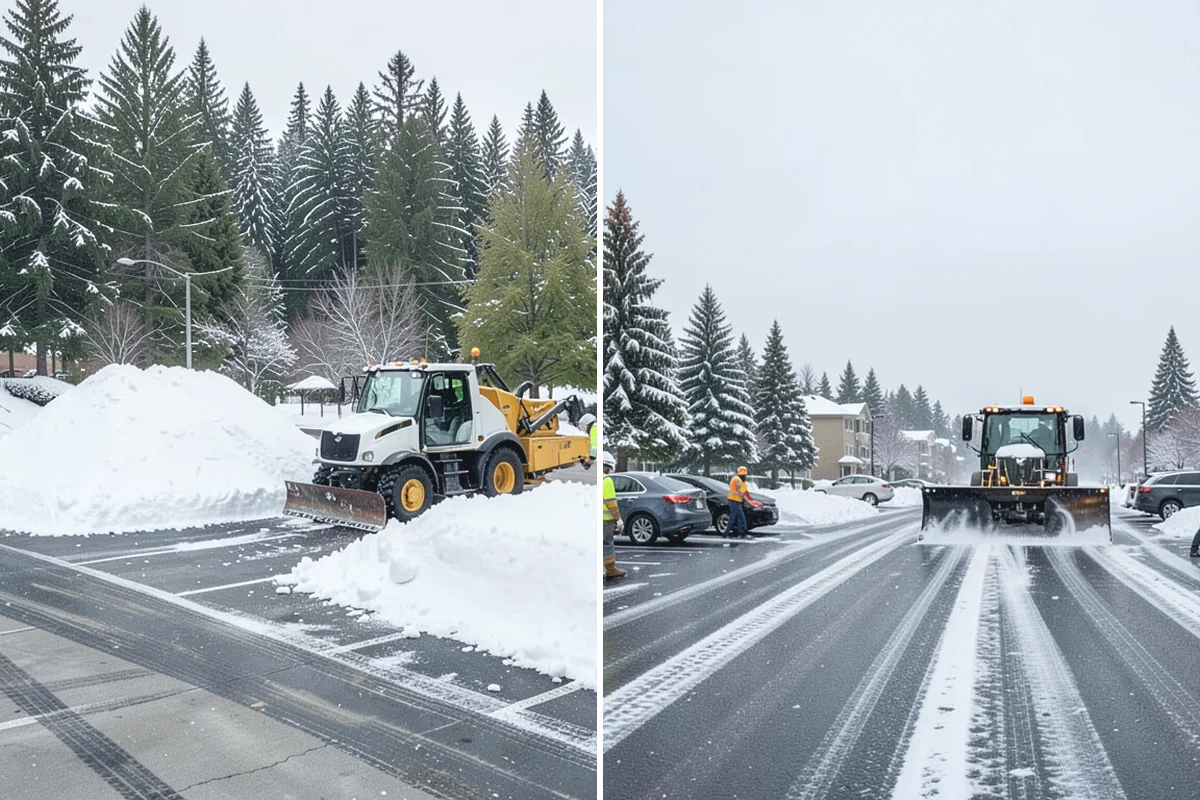 Double Driveway Snow Removal in South Prairie, Pierce County, WA - We plow or blow the full driveway width