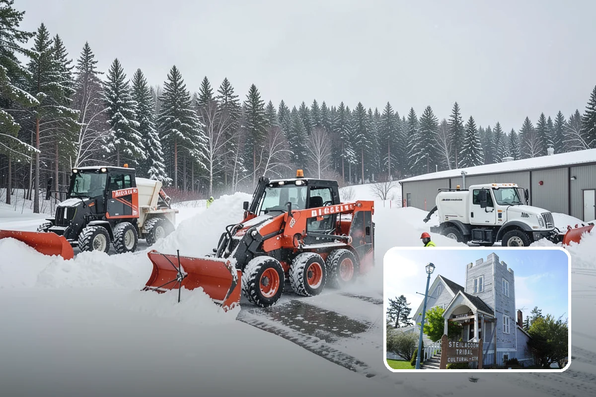 Double Driveway Snow Removal in Steilacoom, Pierce County, WA - Clears the full two-car width