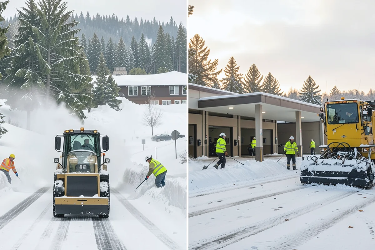 Double Driveway Snow Removal in Sumner, Pierce County, WA - We plow or blow the full driveway width