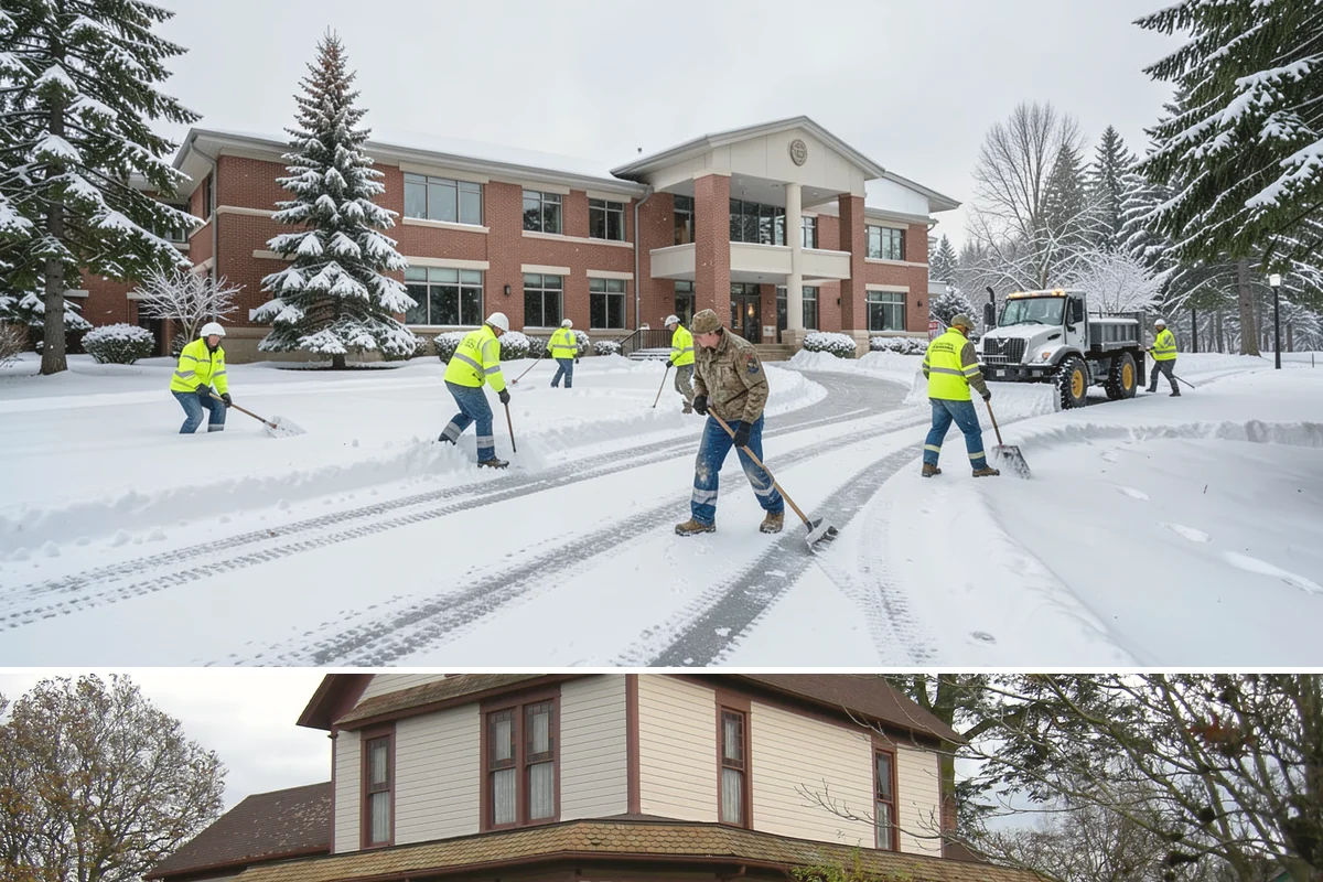 Double Driveway Snow Removal in Sumner, Pierce County, WA - Double driveway clearing peaks during the midwinter snow window.