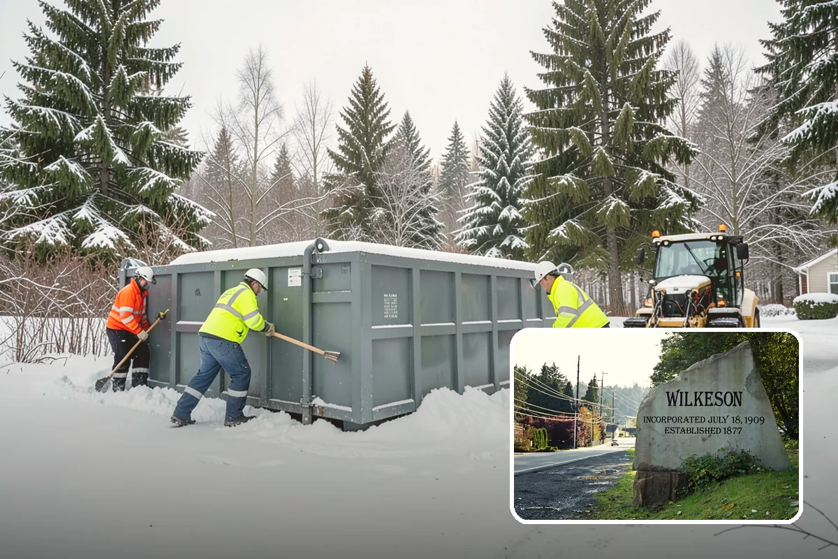 Double Driveway Snow Removal in Wilkeson, Pierce County, WA - Clears the full two-car width