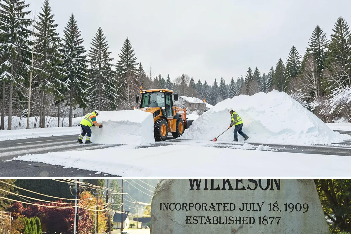 Double Driveway Snow Removal in Wilkeson, Pierce County, WA - Double driveway clearing peaks during the midwinter snow window.