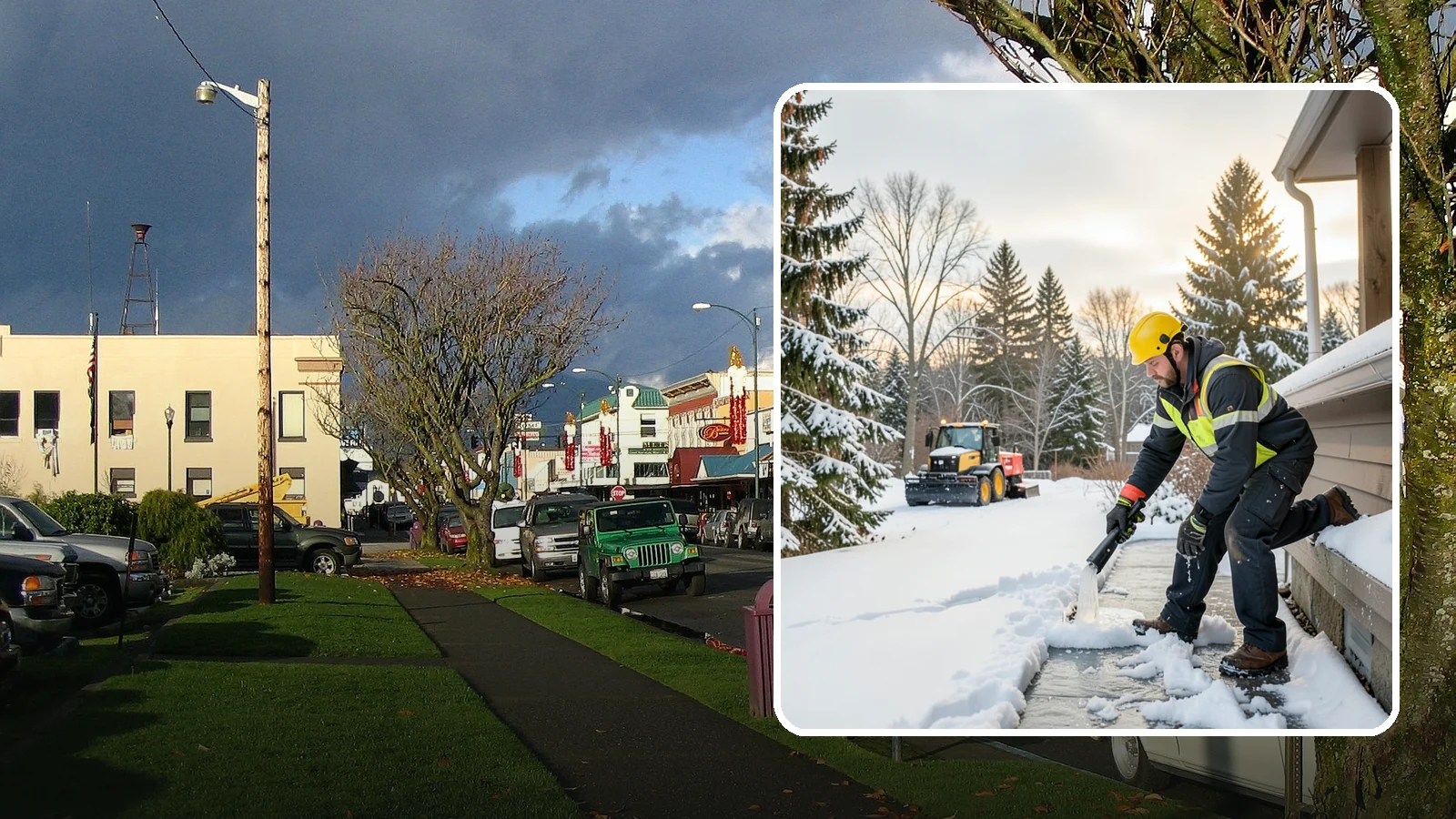 Downspout Ice Removal in Arlington, Snohomish County, WA - We thaw and clear ice-blocked downspouts so roof meltwater drains instead of backing up.