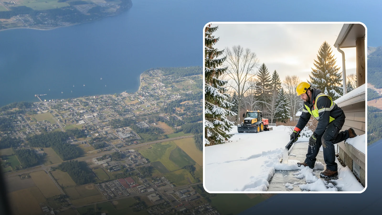 Downspout Ice Removal in Coupeville, Island County, WA - We thaw and clear ice-blocked downspouts so roof meltwater drains instead of backing up.