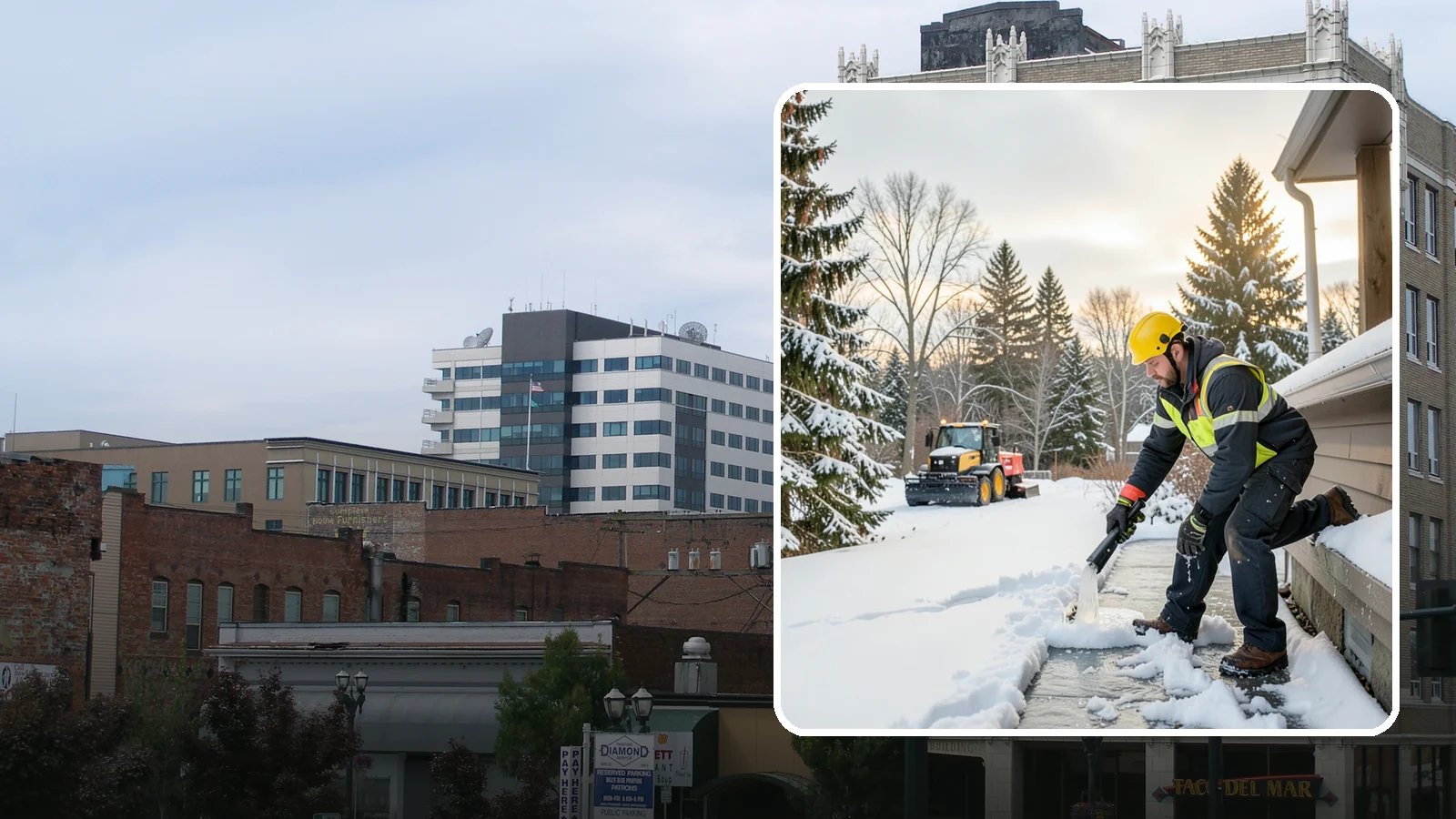 Downspout Ice Removal in Everett, Snohomish County, WA - We thaw and clear ice-blocked downspouts so roof meltwater drains instead of backing up.