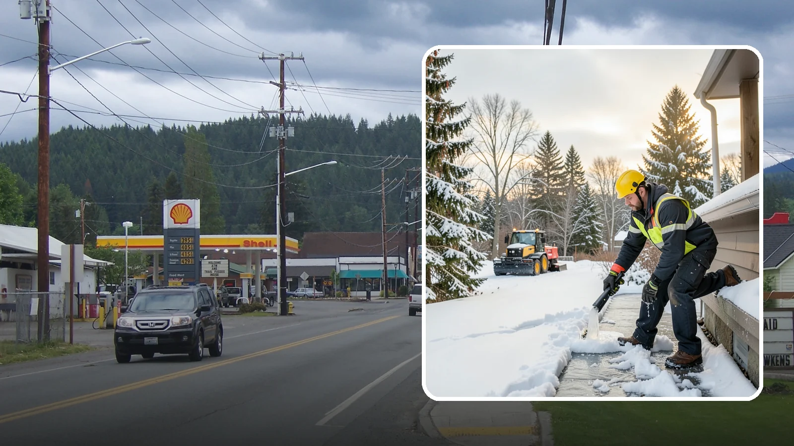 Downspout Ice Removal in Granite Falls, Snohomish County, WA - We thaw and clear ice-blocked downspouts so roof meltwater drains instead of backing up.