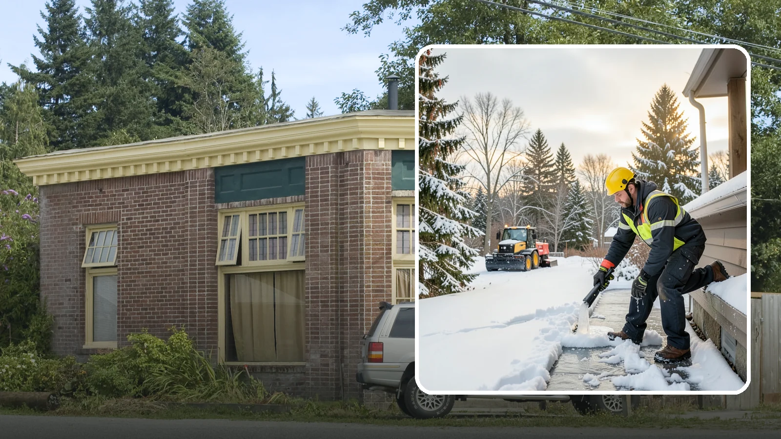 Downspout Ice Removal in Hamilton, Skagit County, WA - We thaw and clear ice-blocked downspouts so roof meltwater drains instead of backing up.