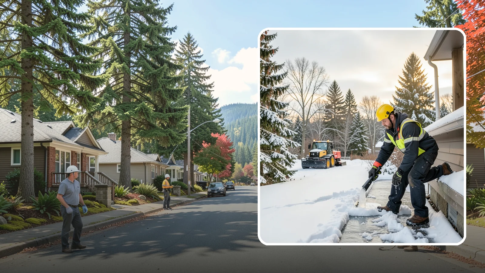 Downspout Ice Removal in Hunts Point, King County, WA - We thaw and clear ice-blocked downspouts so roof meltwater drains instead of backing up.