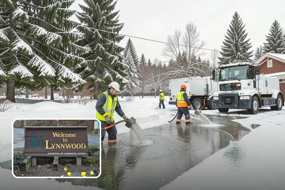 Downspout Ice Removal in Lynnwood, Snohomish County, WA - Restored roof drainage through cleared downspouts