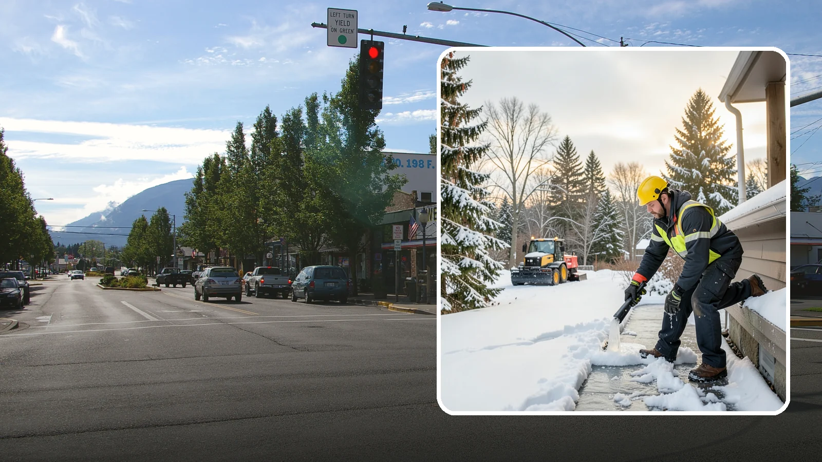 Downspout Ice Removal in North Bend, King County, WA - We thaw and clear ice-blocked downspouts so roof meltwater drains instead of backing up.