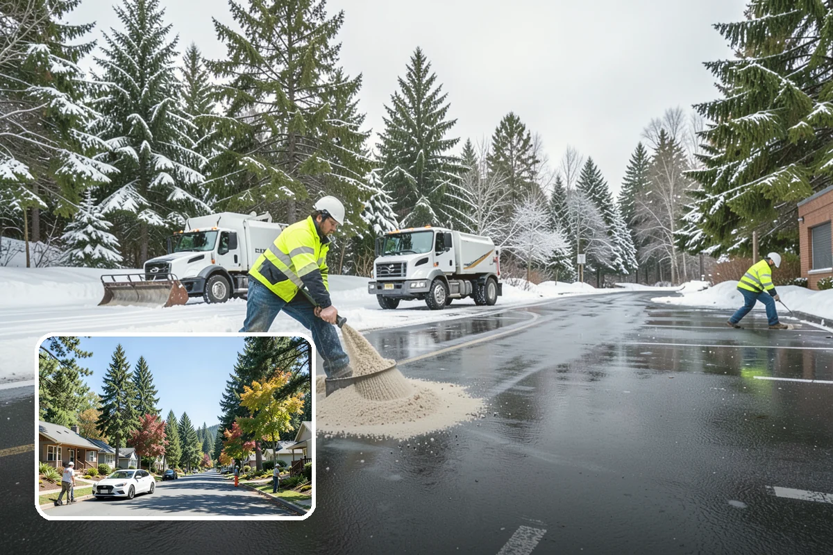 Downspout Ice Removal in Orting, Pierce County, WA - Restored roof drainage through cleared downspouts