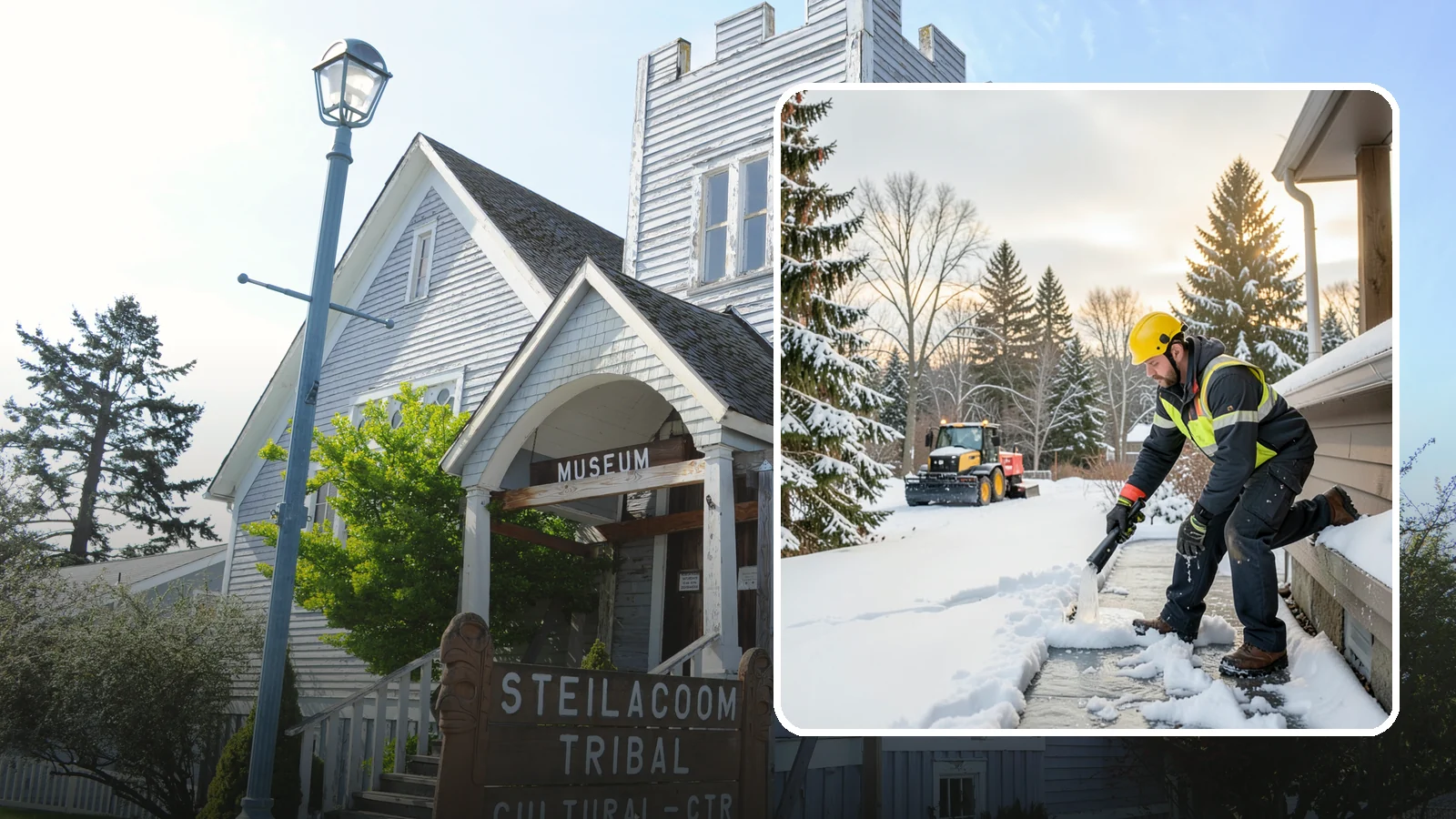 Downspout Ice Removal in Steilacoom, Pierce County, WA - We thaw and clear ice-blocked downspouts so roof meltwater drains instead of backing up.