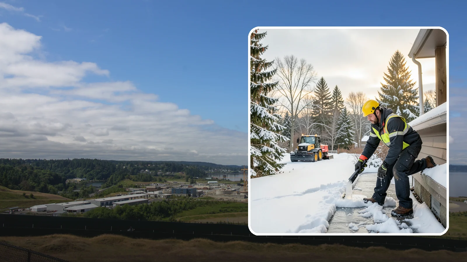 Downspout Ice Removal in University Place, Pierce County, WA - We thaw and clear ice-blocked downspouts so roof meltwater drains instead of backing up.
