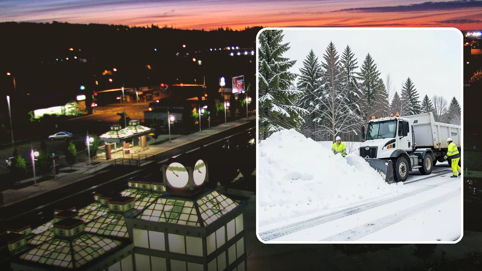 Downtown Snow Hauling in Auburn, King County, WA - We haul snow out of dense downtown blocks where there is simply nowhere on-site to put it.