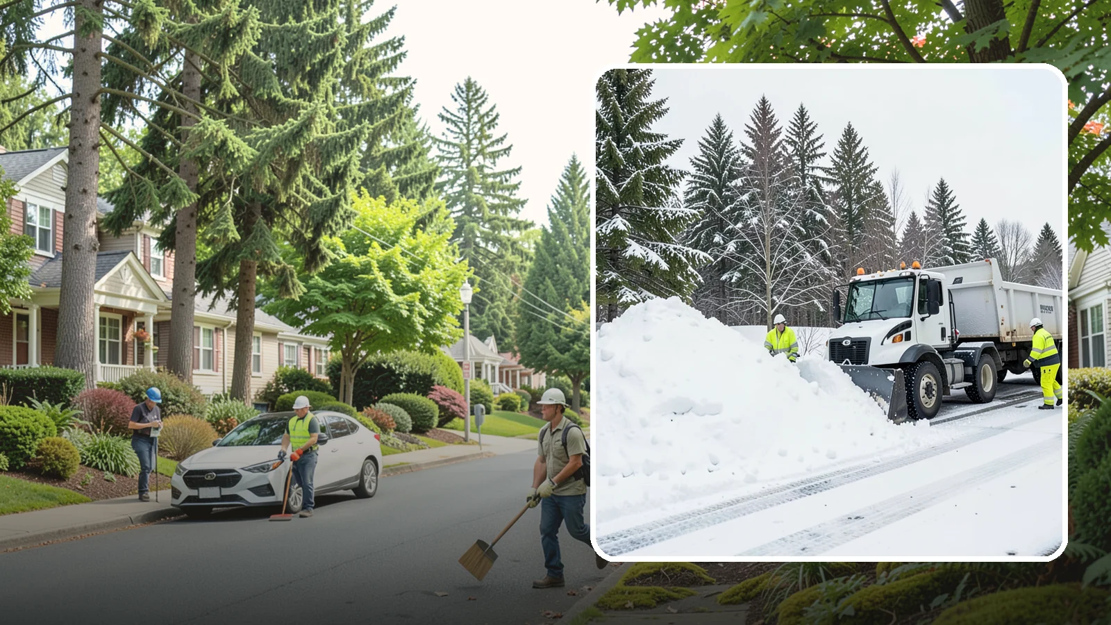 Downtown Snow Hauling in Beaux Arts Village, King County, WA - We haul snow out of dense downtown blocks where there is simply nowhere on-site to put it.