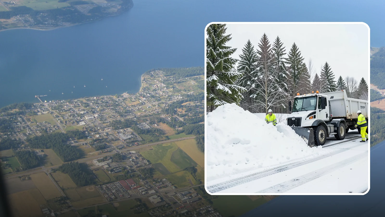 Downtown Snow Hauling in Coupeville, Island County, WA - We haul snow out of dense downtown blocks where there is simply nowhere on-site to put it.