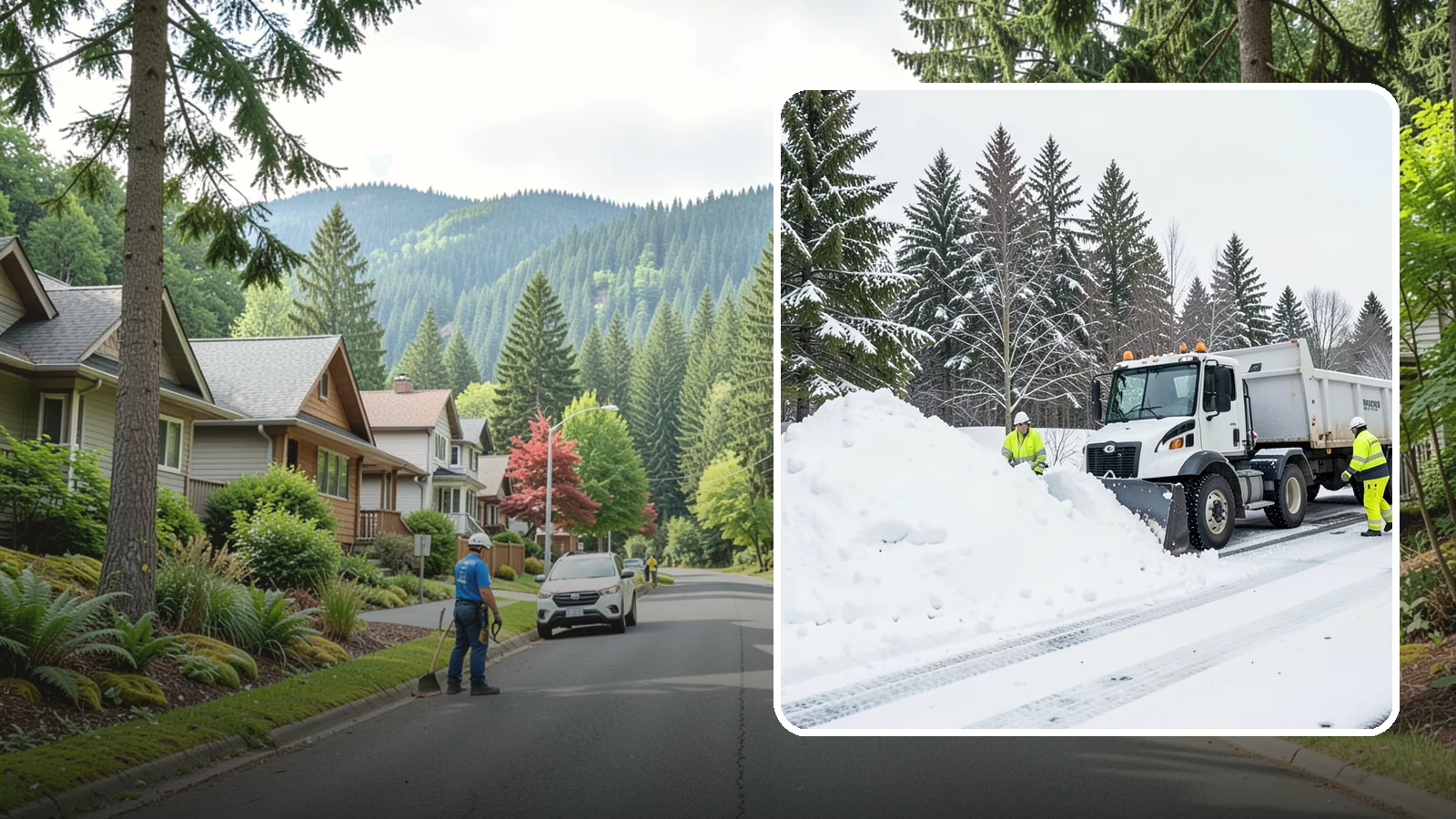 Downtown Snow Hauling in Darrington, Snohomish County, WA - We haul snow out of dense downtown blocks where there is simply nowhere on-site to put it.