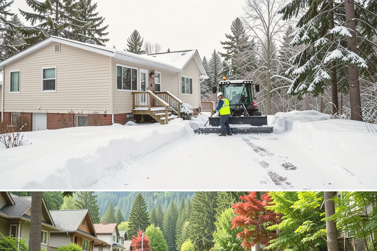 Downtown Snow Hauling in Darrington, Snohomish County, WA - Downtown hauling is done off-peak or overnight whenever lowland snow sticks and the dense grid leaves nowhere to stack it.