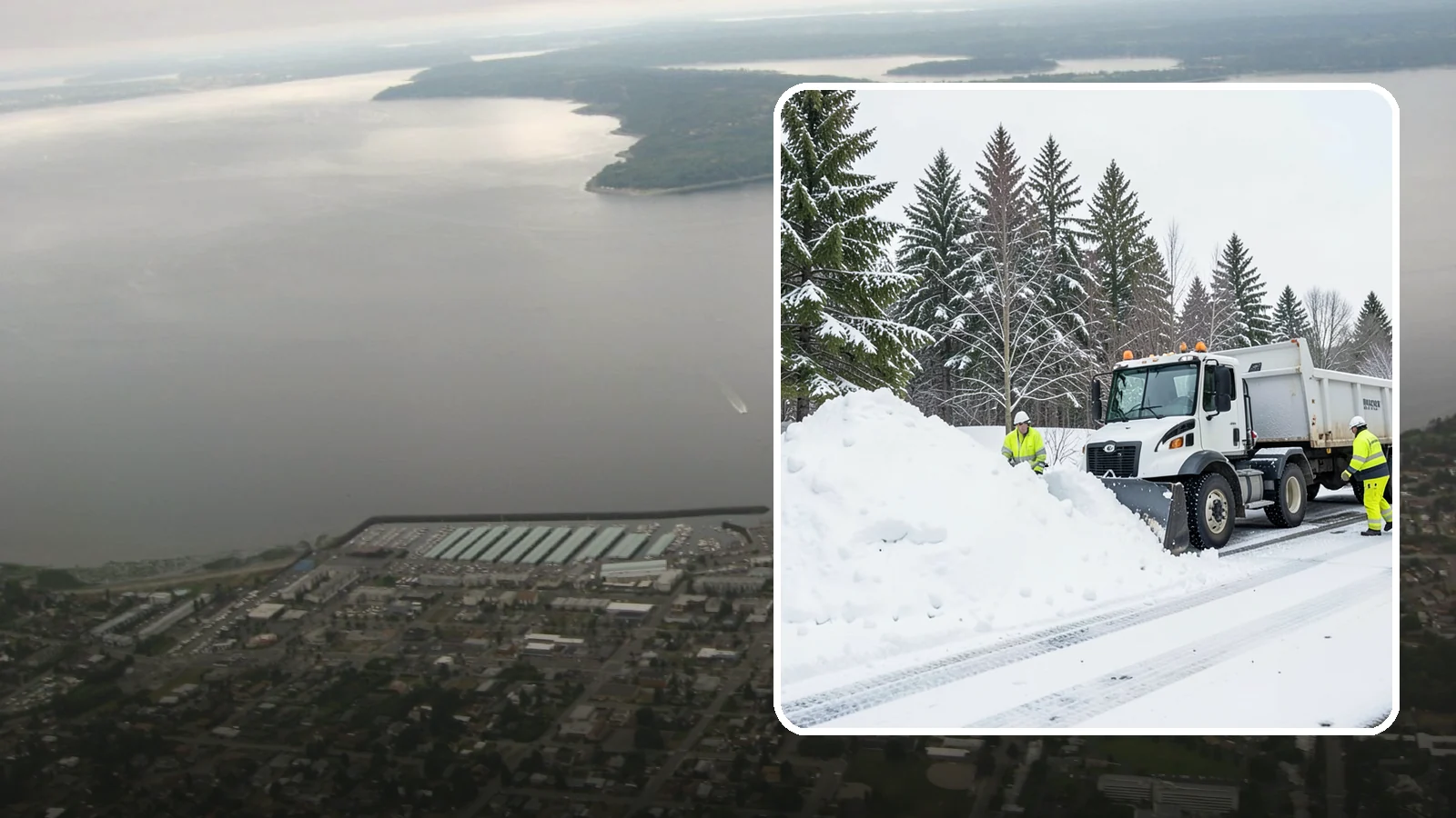 Downtown Snow Hauling in Des Moines, King County, WA - We haul snow out of dense downtown blocks where there is simply nowhere on-site to put it.