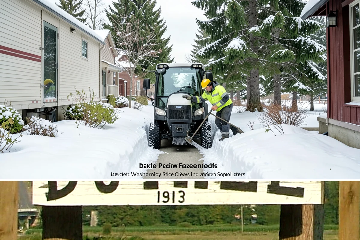 Downtown Snow Hauling in Duvall, King County, WA - Downtown hauling is done off-peak or overnight whenever lowland snow sticks and the dense grid leaves nowhere to stack it.