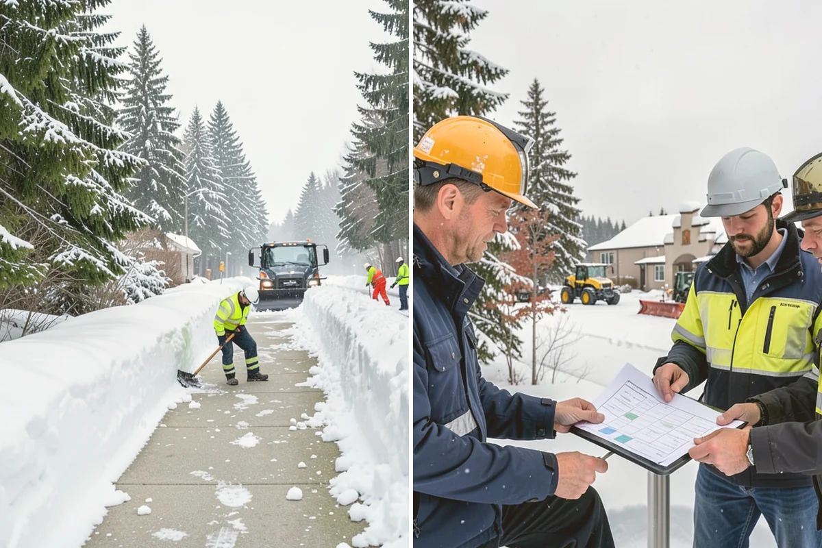 Downtown Snow Hauling in Fife, Pierce County, WA - We survey streetfronts, loading zones, and crossings