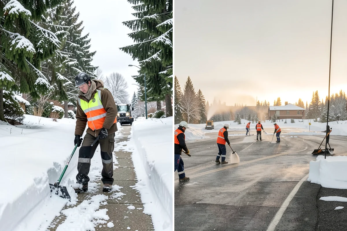 Downtown Snow Hauling in Fircrest, Pierce County, WA - We survey streetfronts, loading zones, and crossings