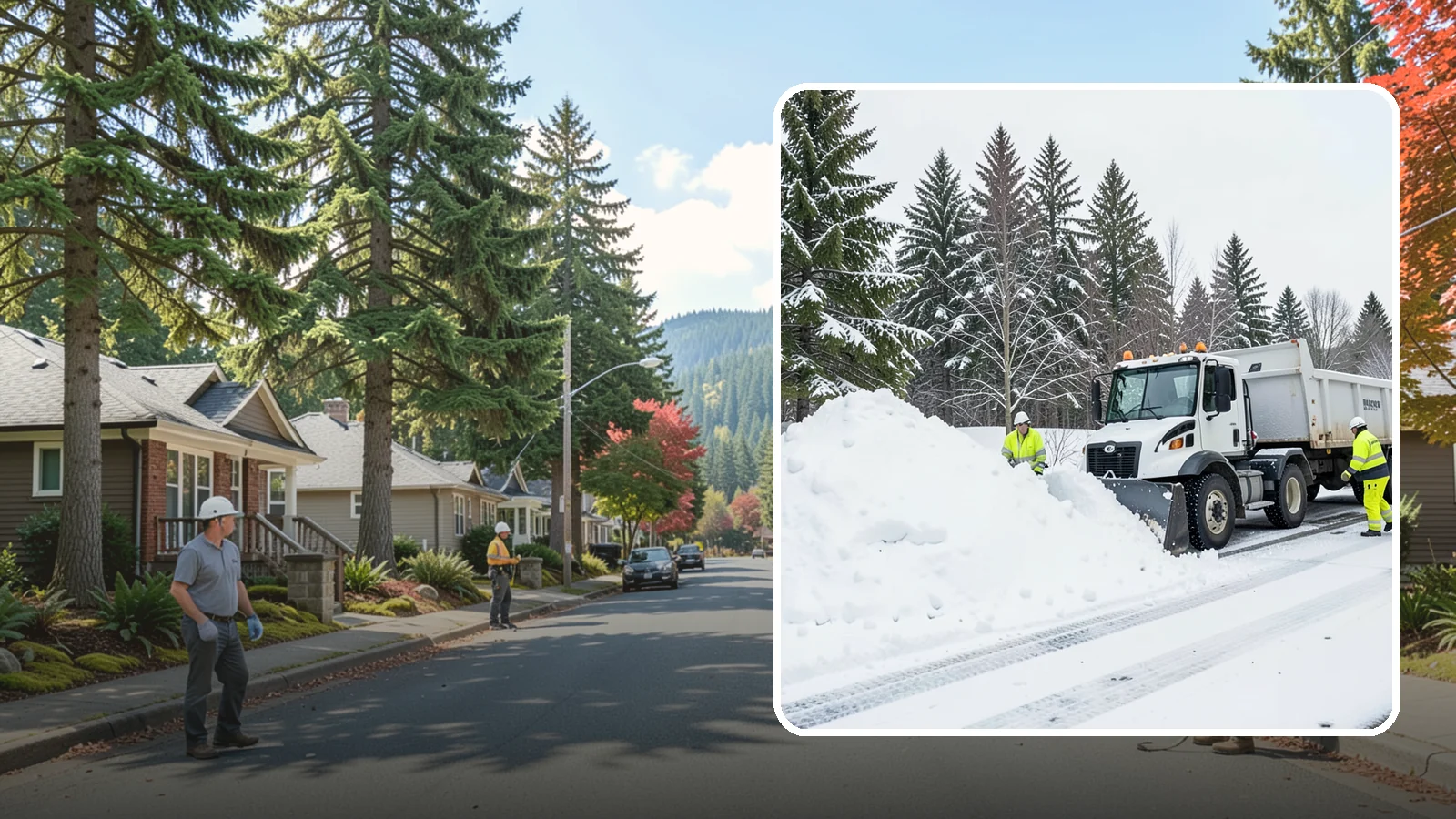 Downtown Snow Hauling in Hunts Point, King County, WA - We haul snow out of dense downtown blocks where there is simply nowhere on-site to put it.