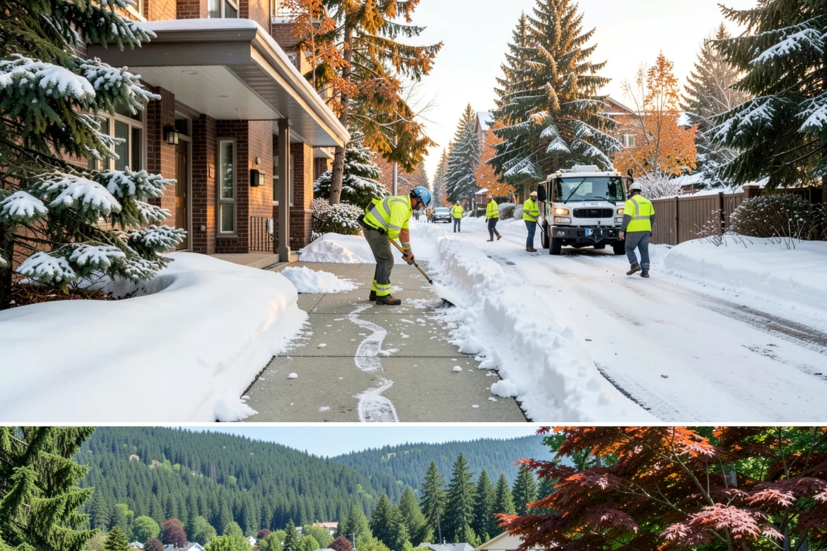 Downtown Snow Hauling in Index, Snohomish County, WA - Downtown hauling is done off-peak or overnight whenever lowland snow sticks and the dense grid leaves nowhere to stack it.