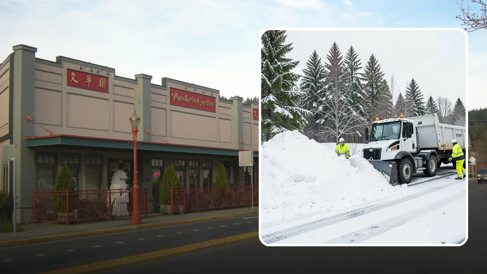 Downtown Snow Hauling in Issaquah, King County, WA - We haul snow out of dense downtown blocks where there is simply nowhere on-site to put it.