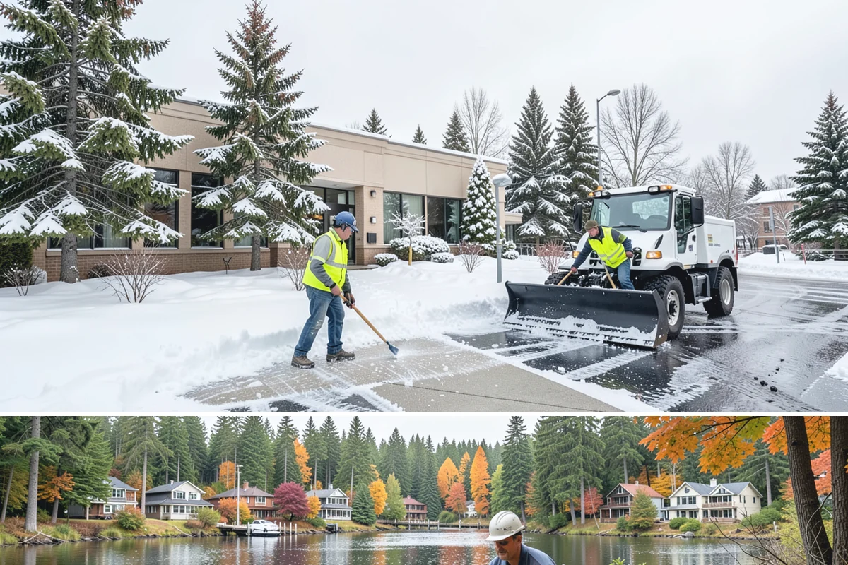 Downtown Snow Hauling in La Conner, Skagit County, WA - Downtown hauling is done off-peak or overnight whenever lowland snow sticks and the dense grid leaves nowhere to stack it.