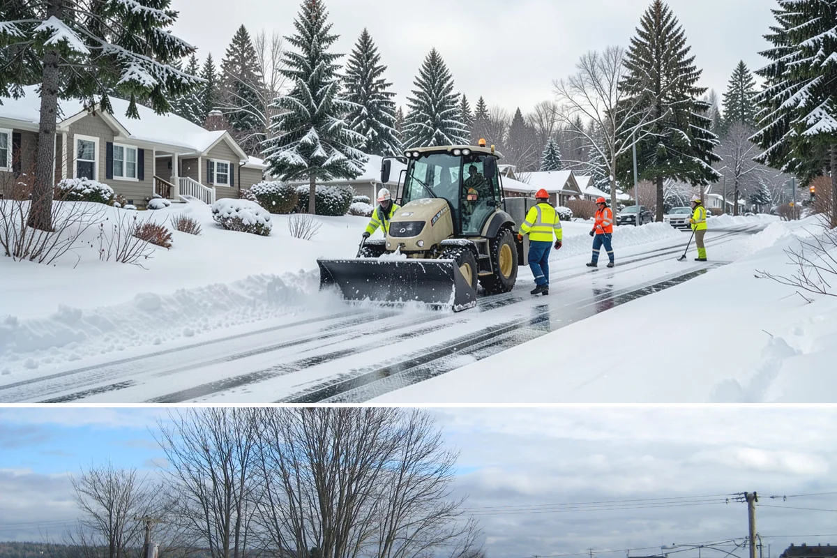 Downtown Snow Hauling in Langley, Island County, WA - Downtown hauling is done off-peak or overnight whenever lowland snow sticks and the dense grid leaves nowhere to stack it.