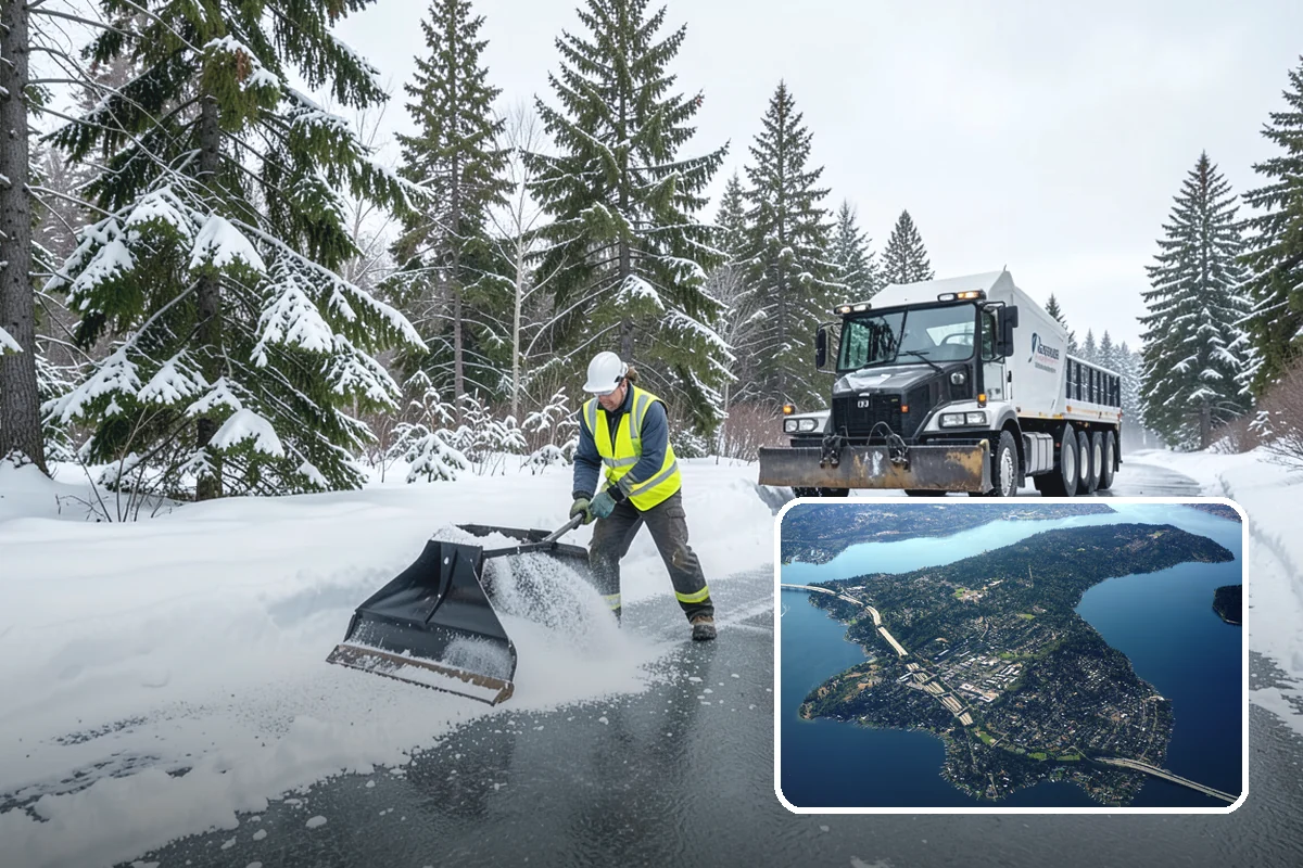 Downtown Snow Hauling in Mercer Island, King County, WA - Removes snow where no on-site space exists