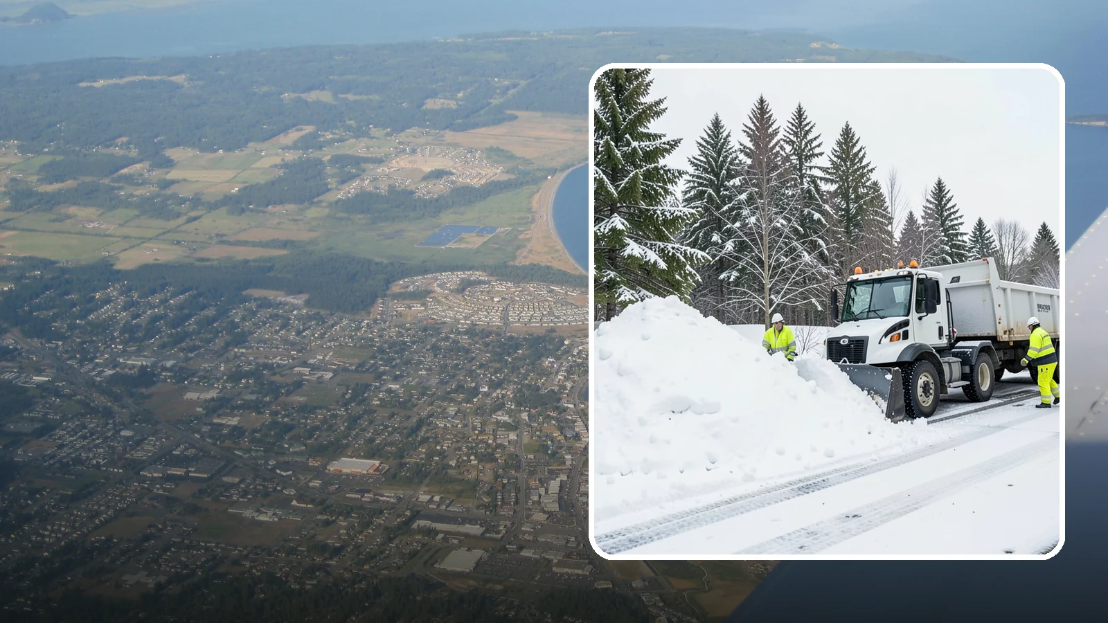 Downtown Snow Hauling in Oak Harbor, Island County, WA - We haul snow out of dense downtown blocks where there is simply nowhere on-site to put it.