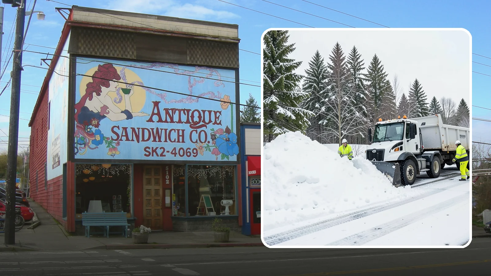 Downtown Snow Hauling in Ruston, Pierce County, WA - We haul snow out of dense downtown blocks where there is simply nowhere on-site to put it.