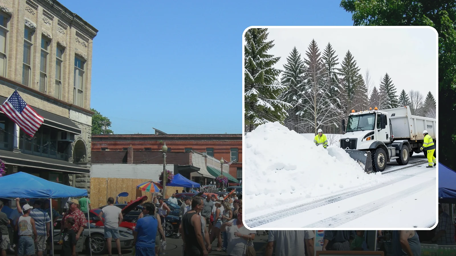 Downtown Snow Hauling in Snohomish, Snohomish County, WA - We haul snow out of dense downtown blocks where there is simply nowhere on-site to put it.