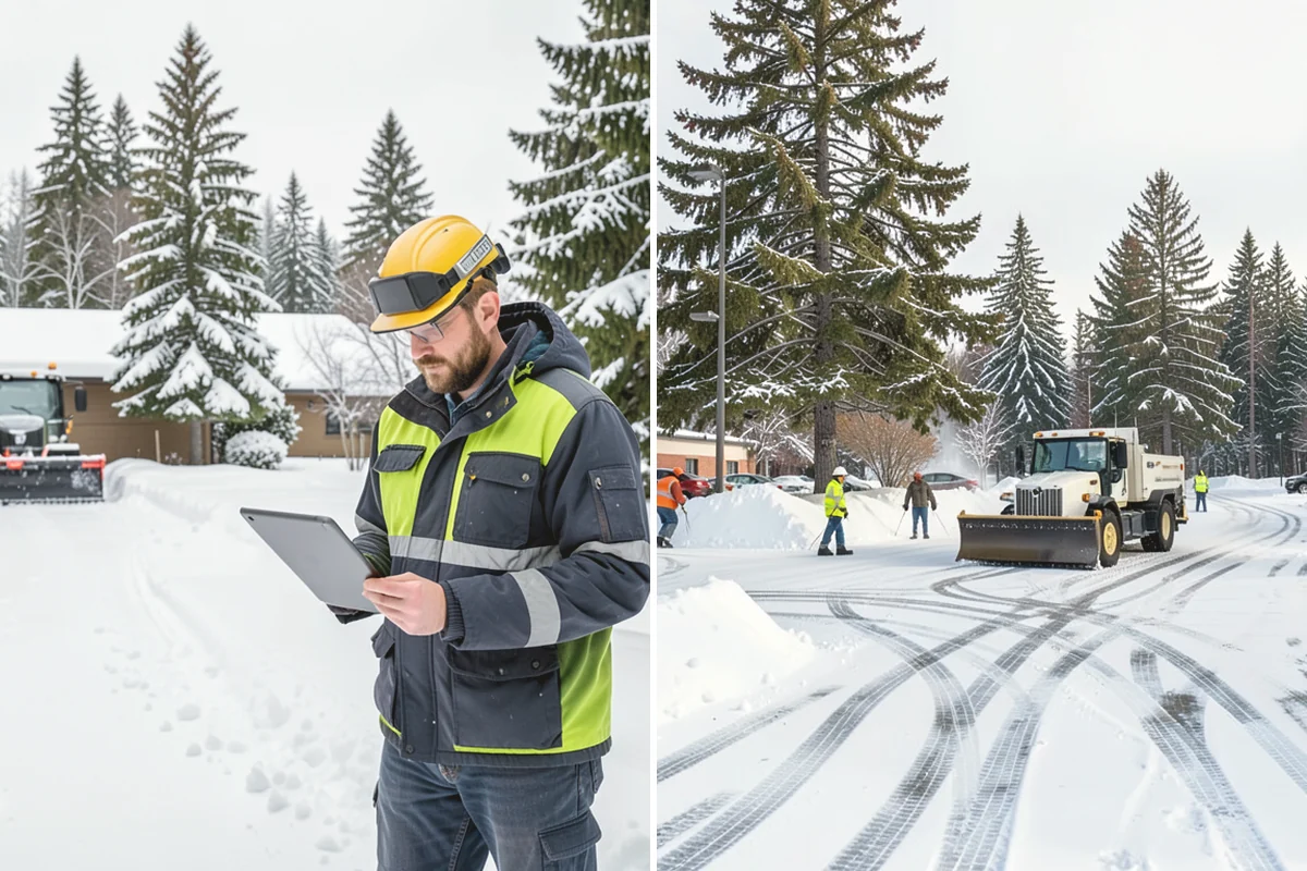 Downtown Snow Hauling in Steilacoom, Pierce County, WA - We survey streetfronts, loading zones, and crossings