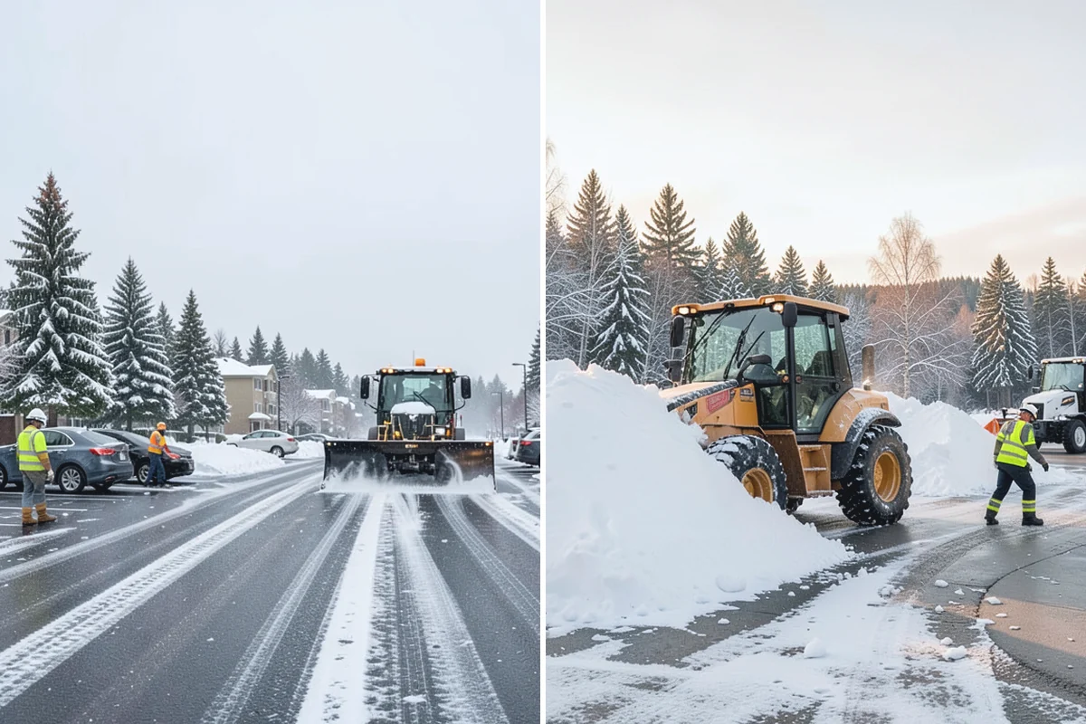 Downtown Snow Hauling in Sumner, Pierce County, WA - We survey streetfronts, loading zones, and crossings