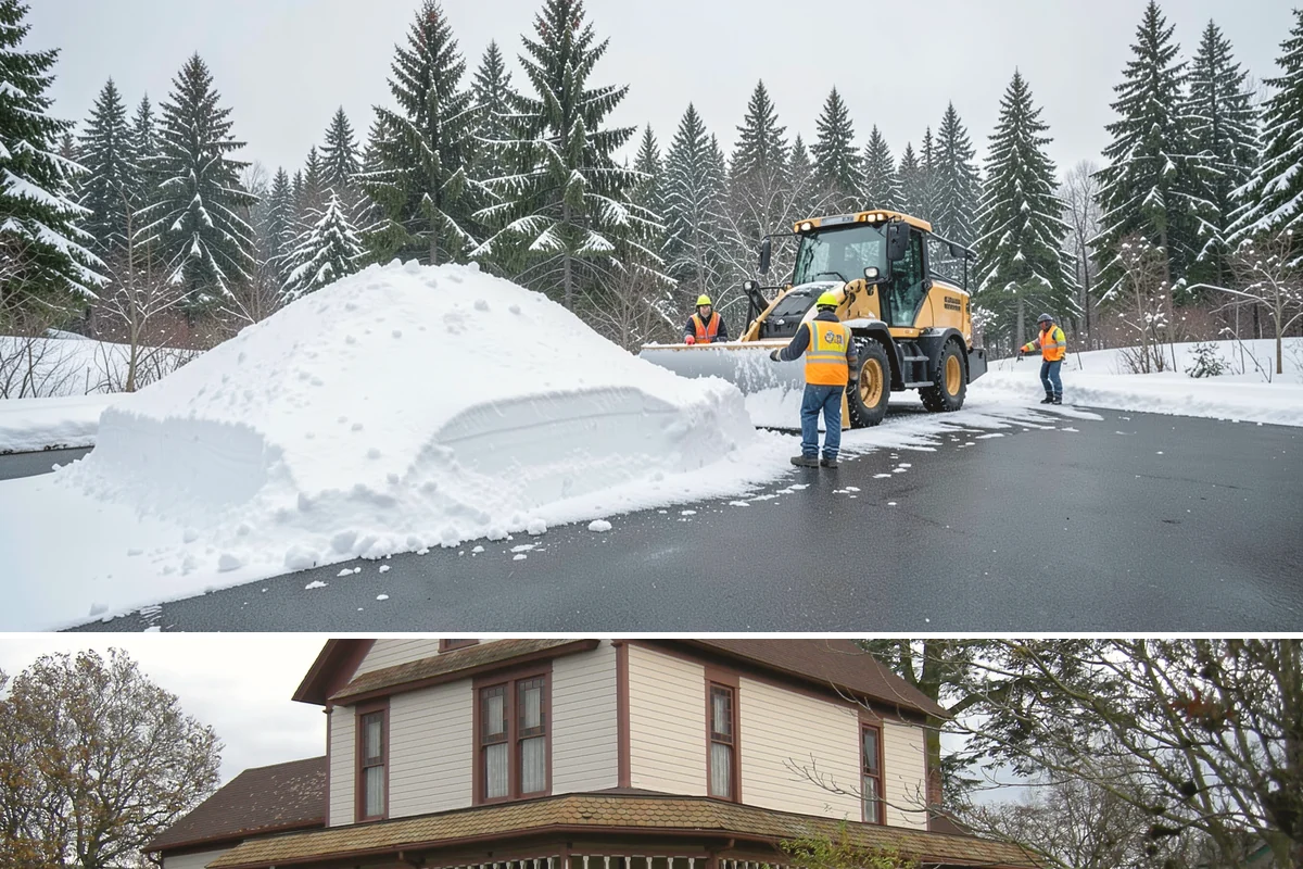 Downtown Snow Hauling in Sumner, Pierce County, WA - Downtown hauling is done off-peak or overnight whenever lowland snow sticks and the dense grid leaves nowhere to stack it.
