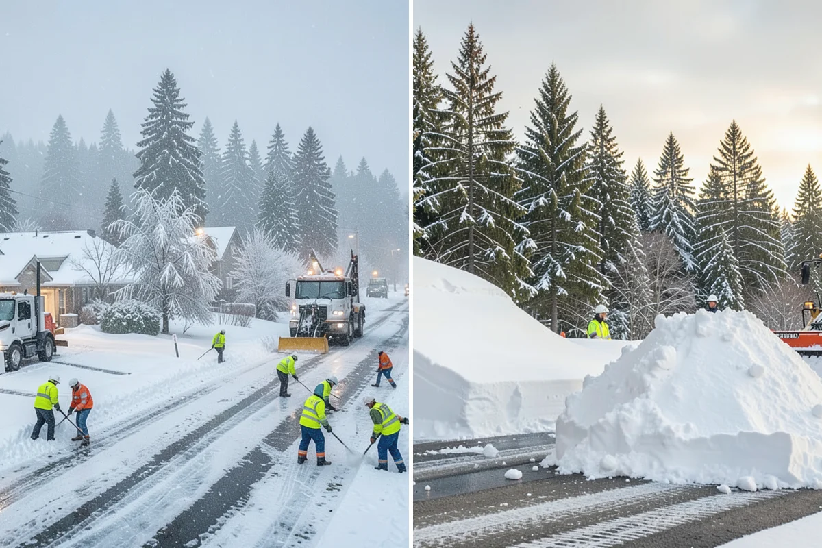 Downtown Snow Hauling in Wilkeson, Pierce County, WA - We survey streetfronts, loading zones, and crossings