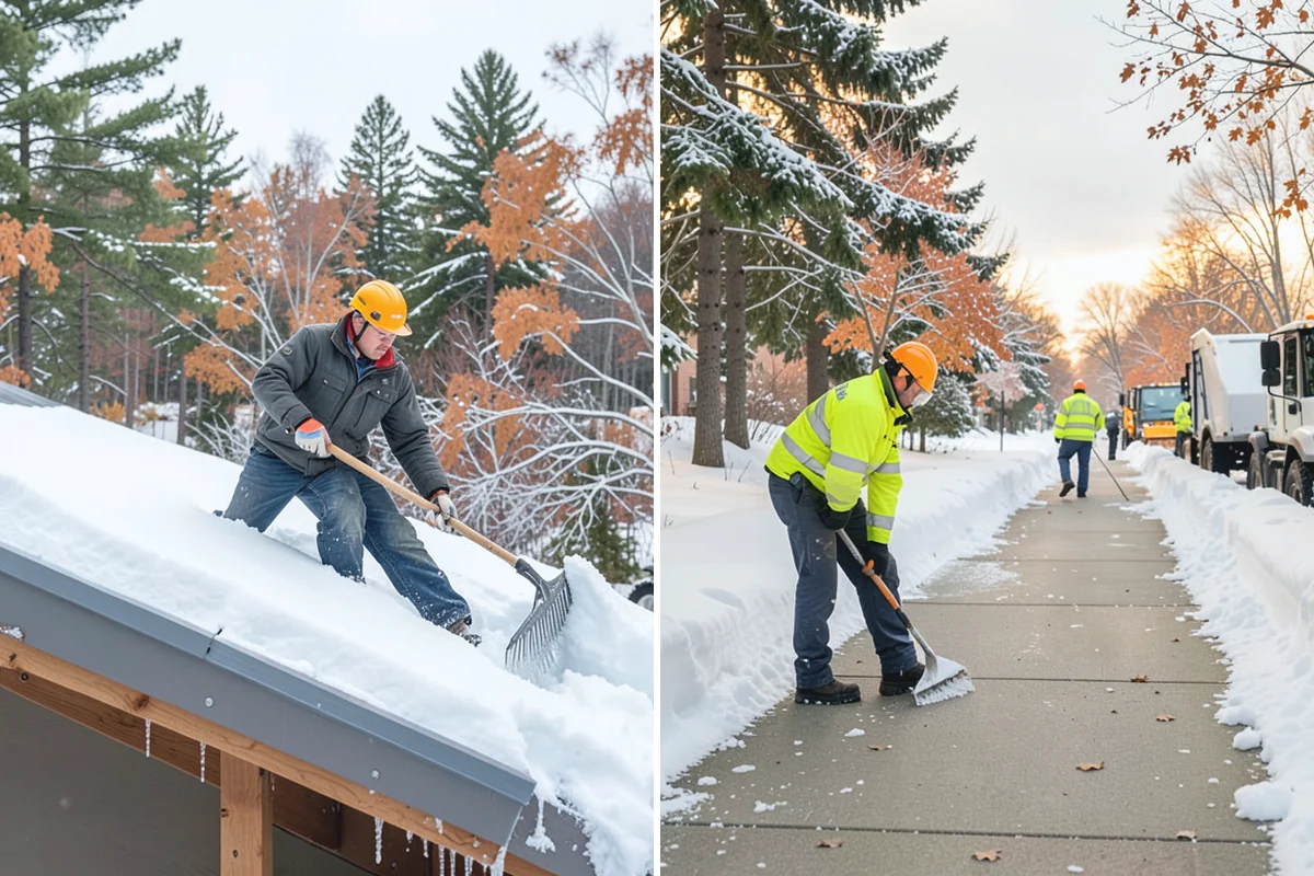 Driveway Snow Removal in Beaux Arts Village, King County, WA - We measure the drive length and note the surface material