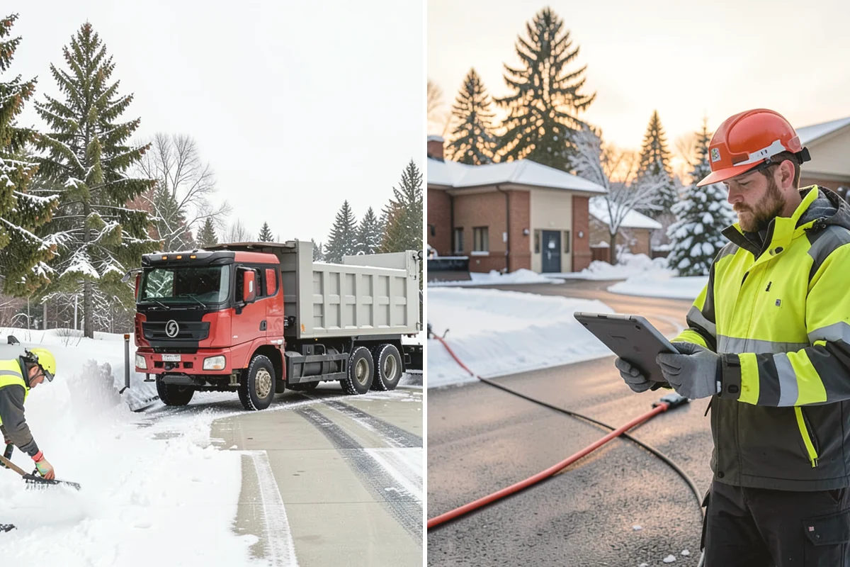 Driveway Snow Removal in Covington, King County, WA - We measure the drive length and note the surface material