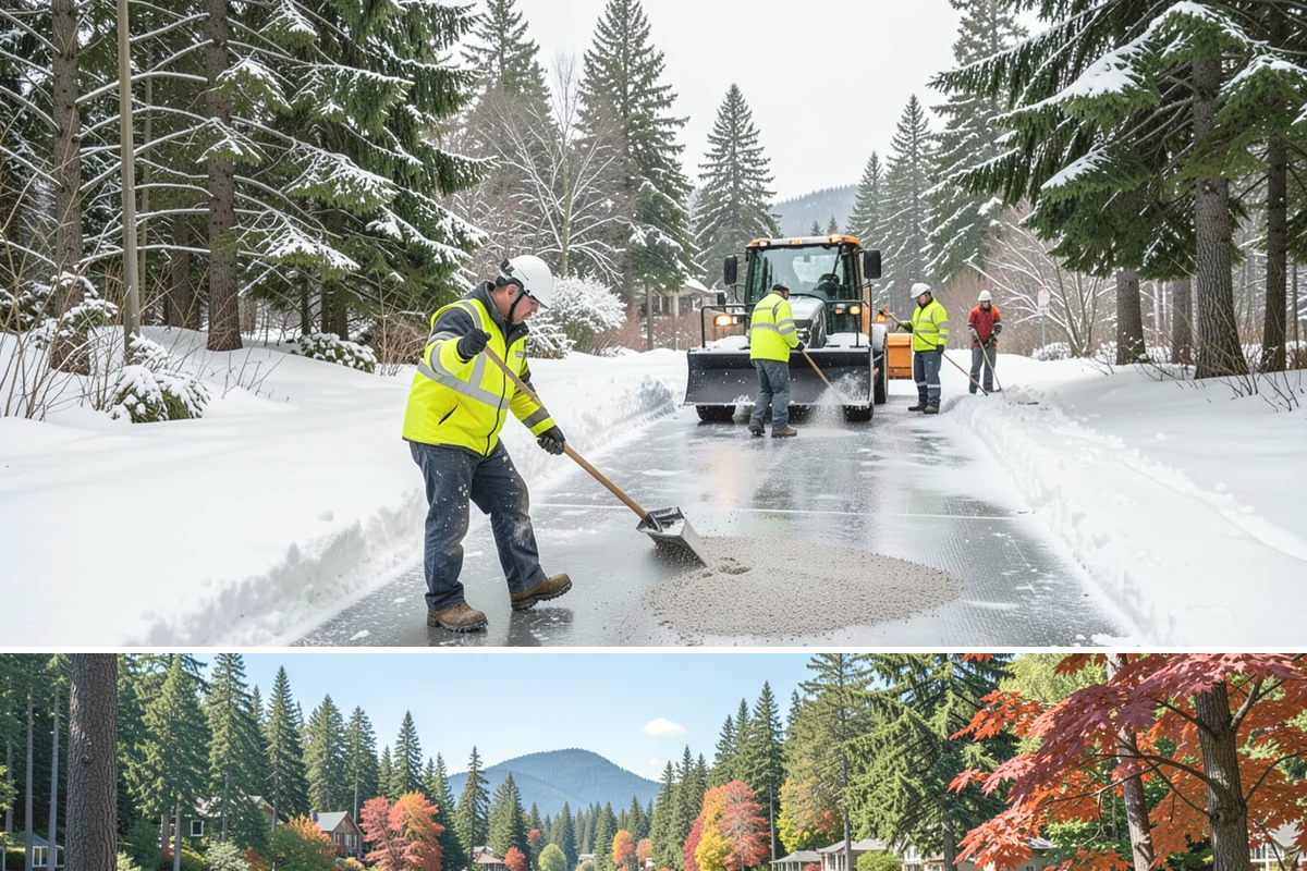 Driveway Snow Removal in Covington, King County, WA - Reserve driveway service in early winter so your route position is locked in before December's first lowland accumulation.