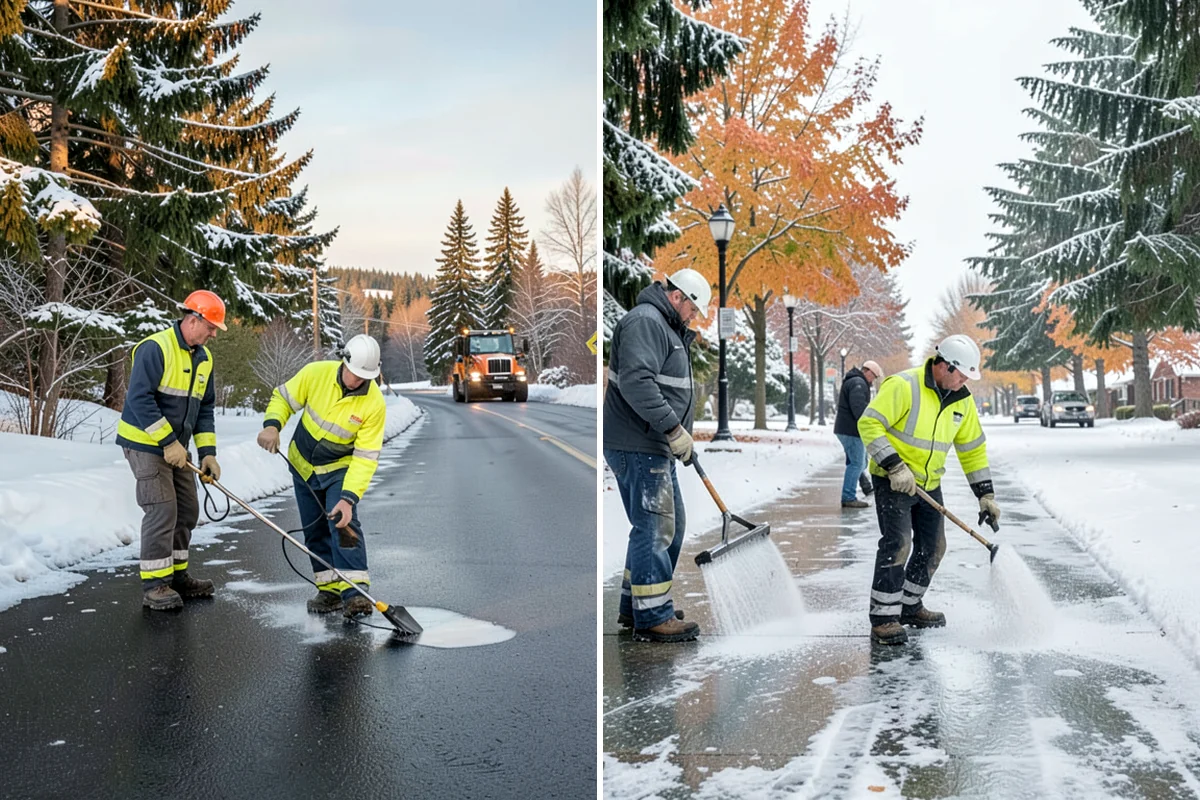 Driveway Snow Removal in DuPont, Pierce County, WA - We measure the drive length and note the surface material