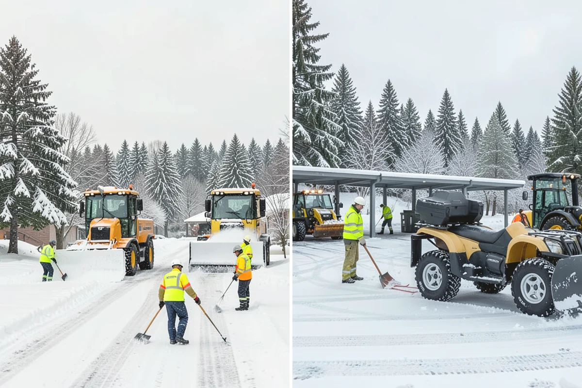 Driveway Snow Removal in Duvall, King County, WA - We measure the drive length and note the surface material