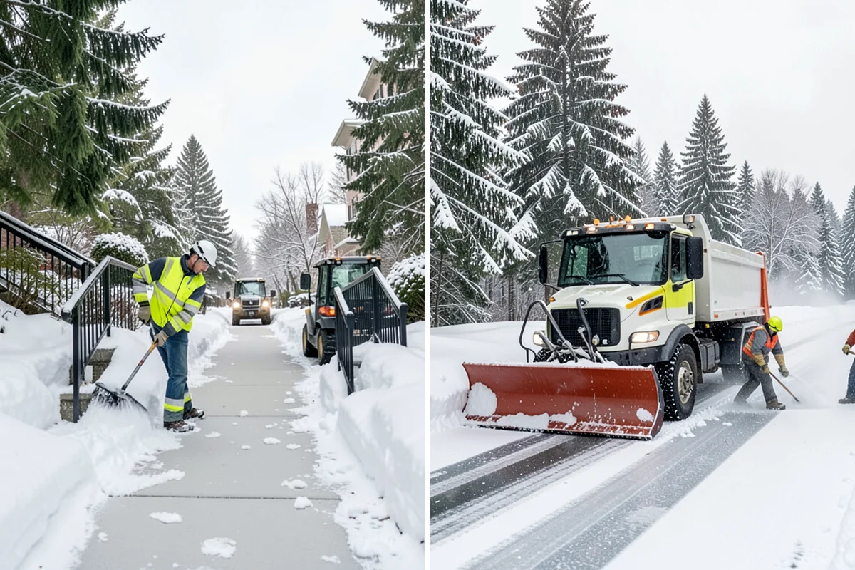Driveway Snow Removal in Federal Way, King County, WA - We measure the drive length and note the surface material