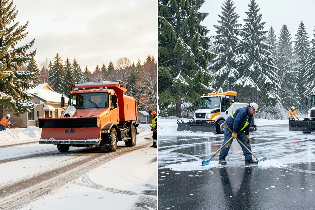 Driveway Snow Removal in Hunts Point, King County, WA - We measure the drive length and note the surface material
