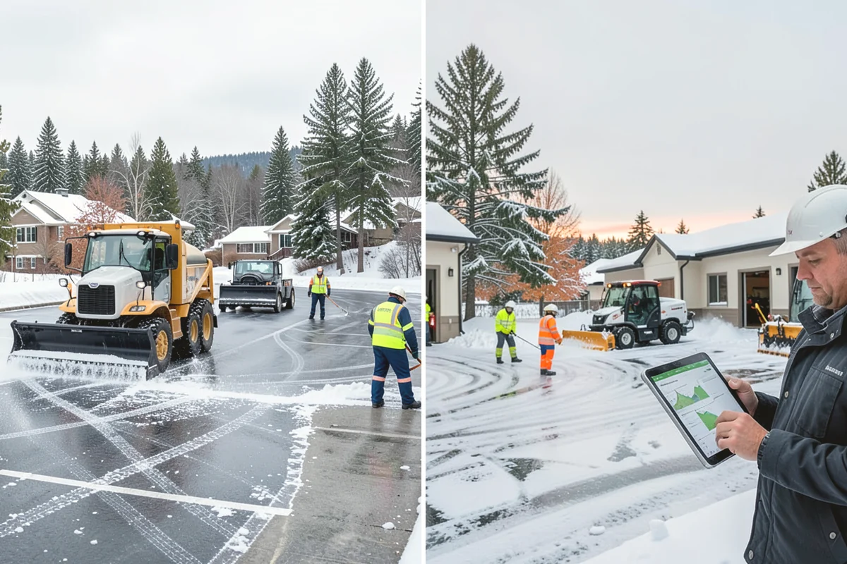 Driveway Snow Removal in Issaquah, King County, WA - We measure the drive length and note the surface material